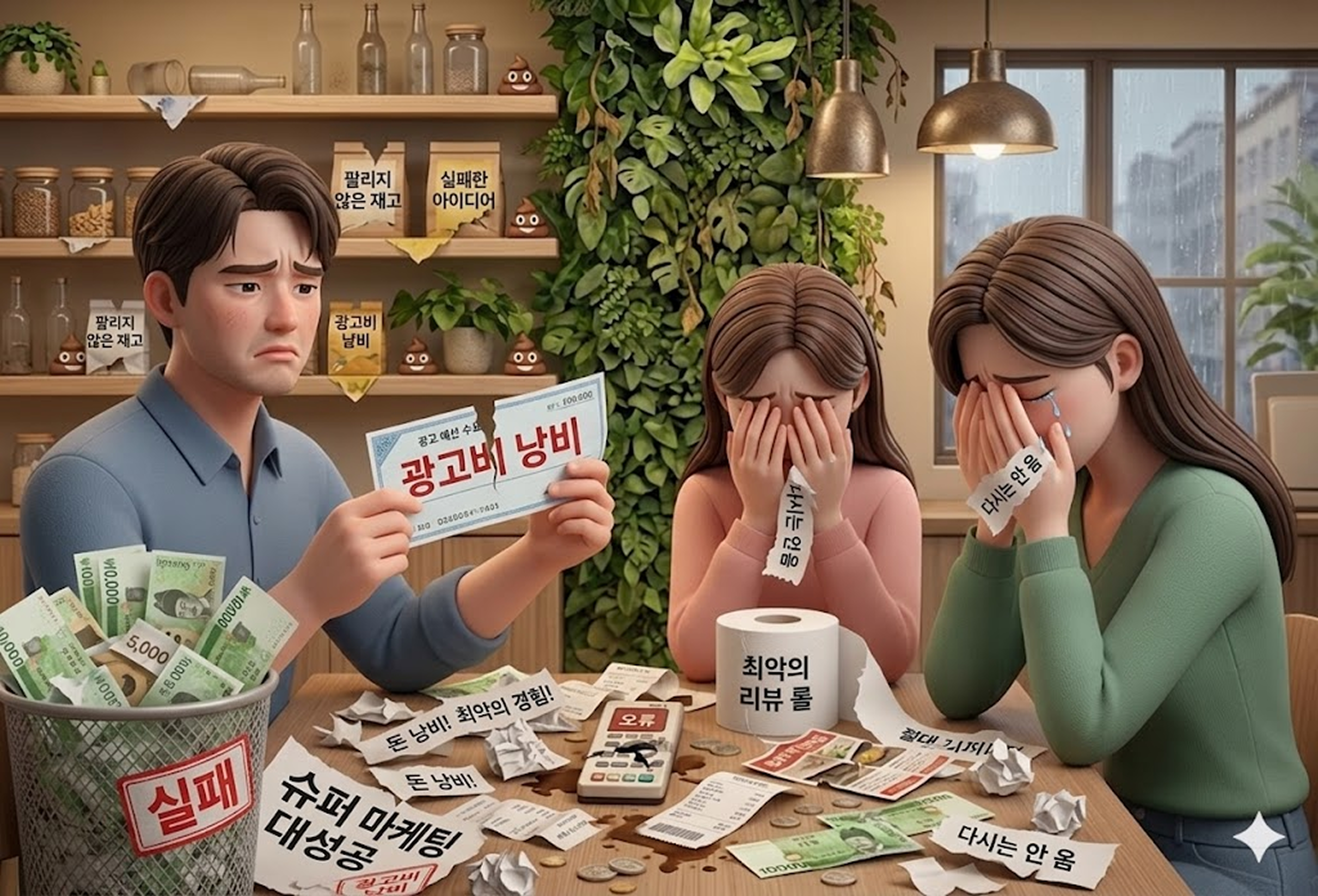 관리되지 않는 리뷰 예시